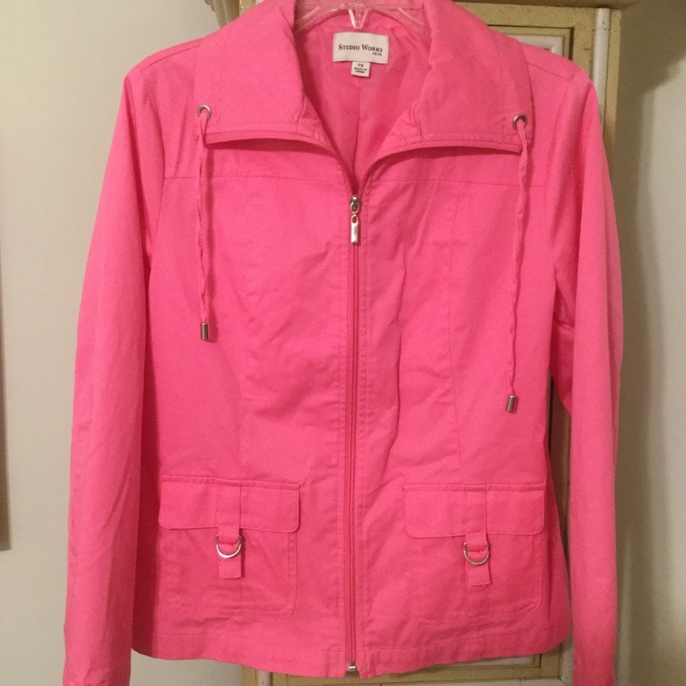 Pink Studio Works zip up jacket lined Small petite - Picture 2 of 9